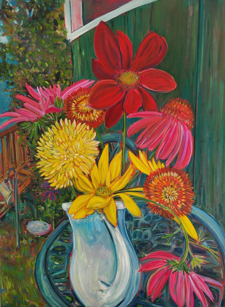 Sarah Irwin, Ems Bouquet, Oil on Canvas