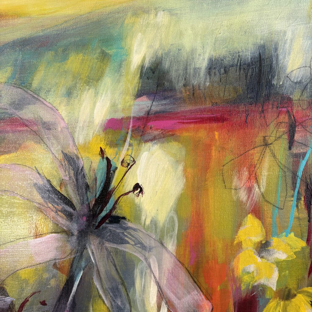 Joanne Logan, detail of 'Harvest Light', Acrylics