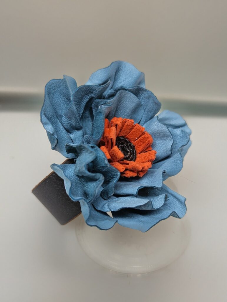 Shannon Gough, Flower Shawl Cuff, Reclaimed Leather