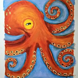 Jillian Book, Creature of the Sea, Oil&Pastel