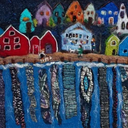 Chris Trotter, Lunenburg waterfront, Felting wool fibres